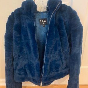Ugg Mandy Faux Fur Jacket in deep blue